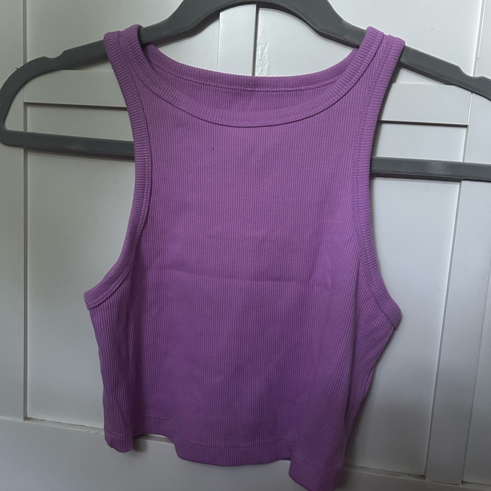 High-Neck Purple Tiny Tank Top